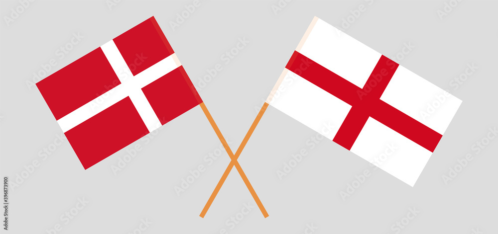 Crossed flags of England and Denmark