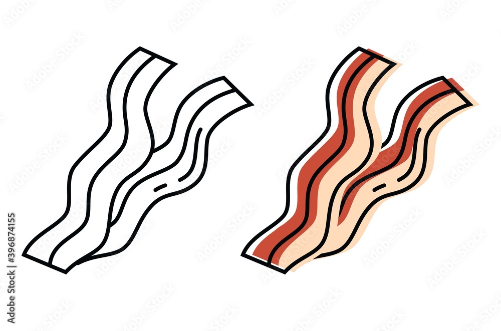 brisket of natural meat. Top quality farm products. Vector icons in flat style