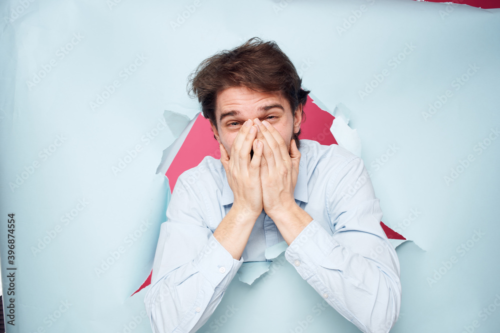 Emotional man shirtless office career business Lifestyle Emotional man shirtless office career business Lifestyle