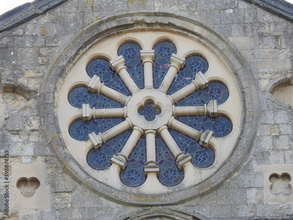 Rosette on the wall of the church