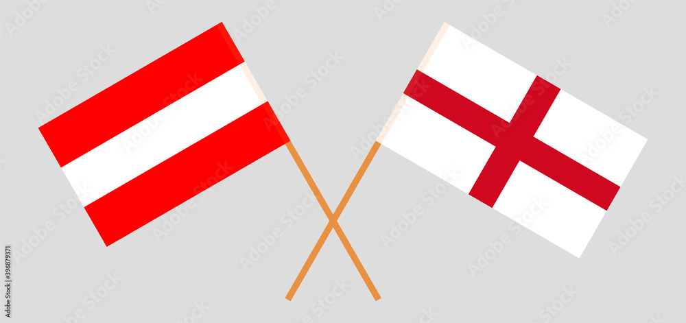 Crossed flags of Austria and England