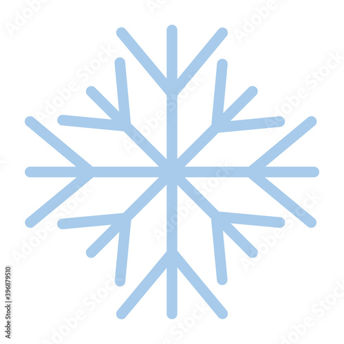 snowflake of blue color on white background