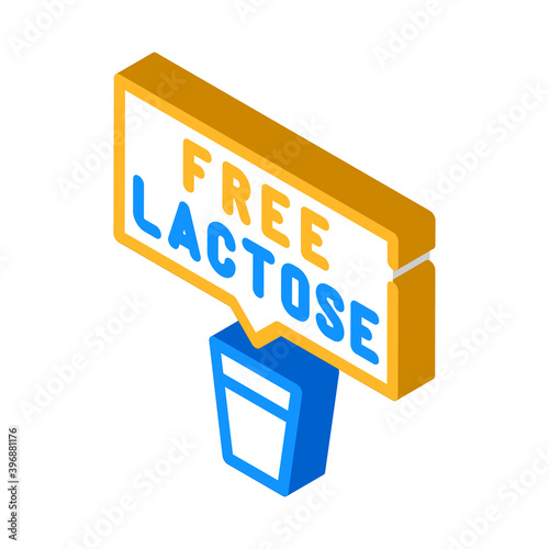 free lactose milk isometric icon vector illustration