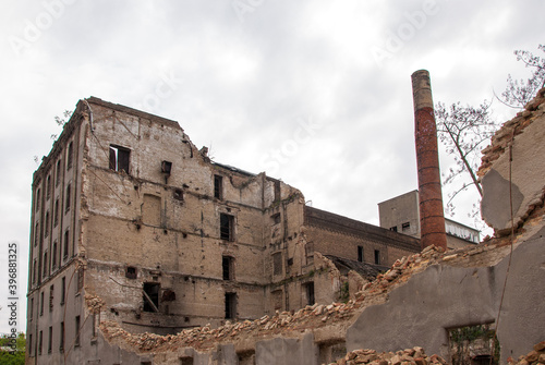 Old ruined factory in Zagreb photo