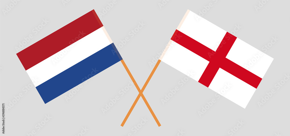Crossed flags of the Netherlands and England