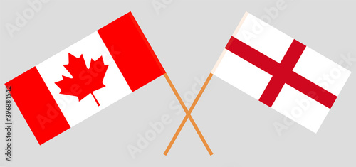 Crossed flags of Canada and England