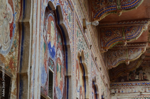 Stunning architecture offside the touristic trails: haveli in the city of Bikaner in Rajasthan, India photo