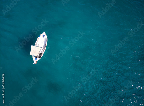Traditional fishing boat in the Aegean Sea.