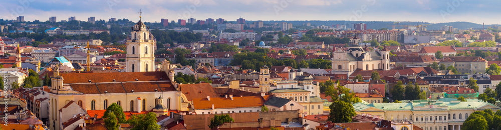 Panoramic aerial view on Vilnius, the capital of Lithuania.