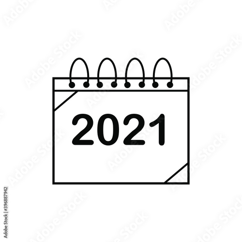 Happy New Year 2021 on the calendar illustration