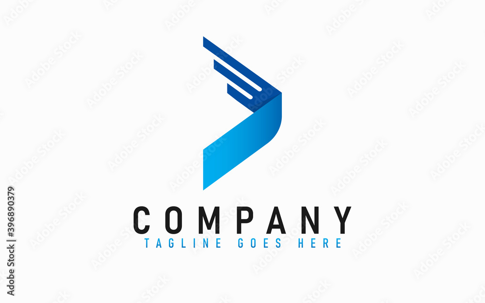 Modern Arrow Logo. Abstract Blue Gradient with Origami Style Design.Flat Vector Logo Design Graphic Template. Modern Arrow Logo. Abstract Blue Gradient with Origami Style Design.Flat Vector Logo Design Graphic Template.