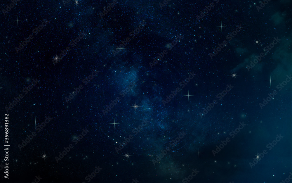 Abstract blue background with white stars	