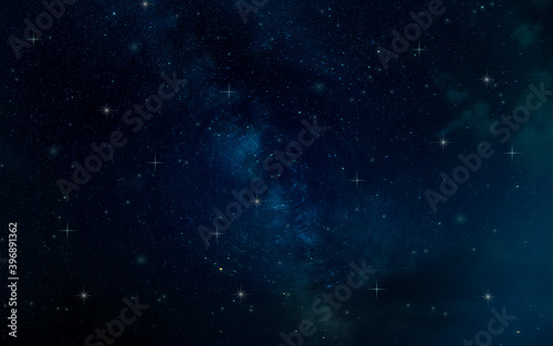 Abstract blue background with white stars 