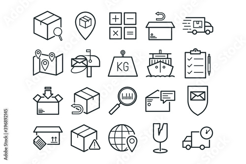 Cargo and Mail Delivery icons. Vector set © Kirill Tochenov