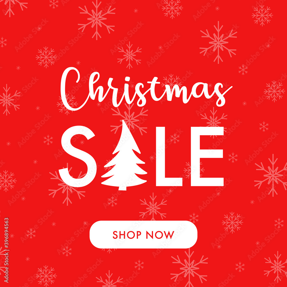 Christmas sale red banner template