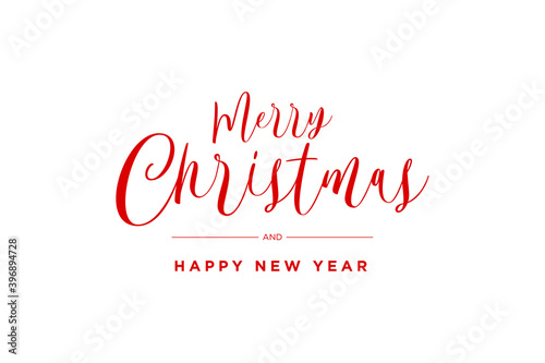 Merry christmas red hand lettering inscription to winter holiday design, calligraphy vector illustration. Merry Christmas and Happy New Year. Calligraphy lettering badge design for winter Xmas.