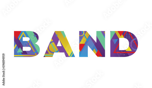Band Concept Retro Colorful Word Art Illustration