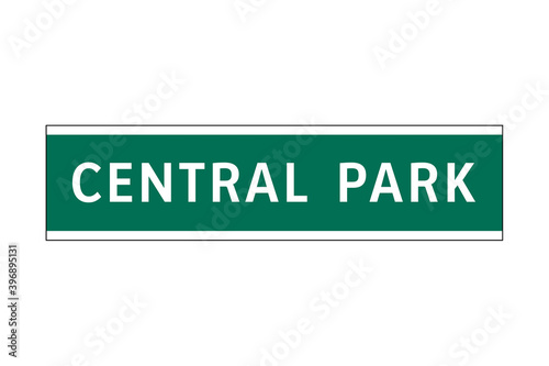 Central Park sign in New York city