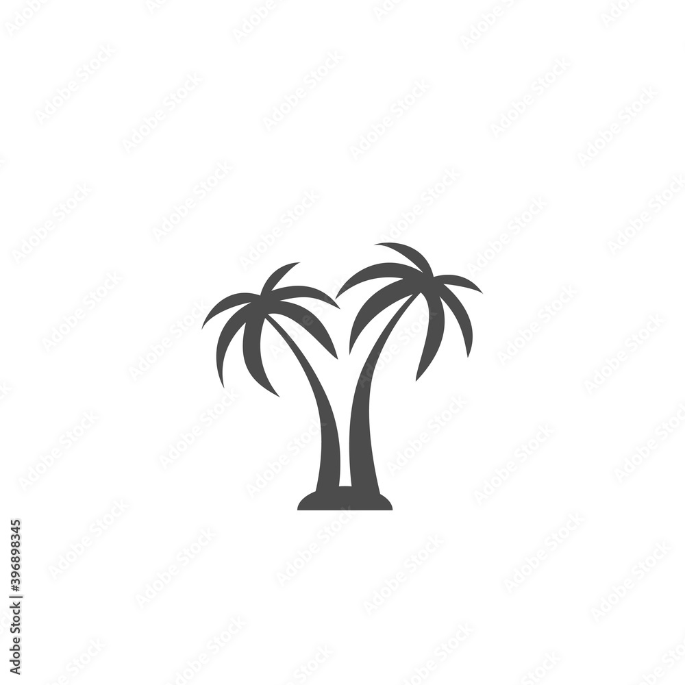 Hand drawn tropical trees. Vector isolated tropic palms for summer design.