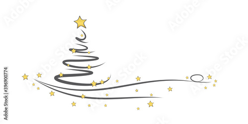 weihnachtsbaum mit goldenen sternen