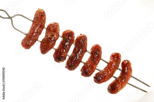 Espeto de linguiça grelhada photo