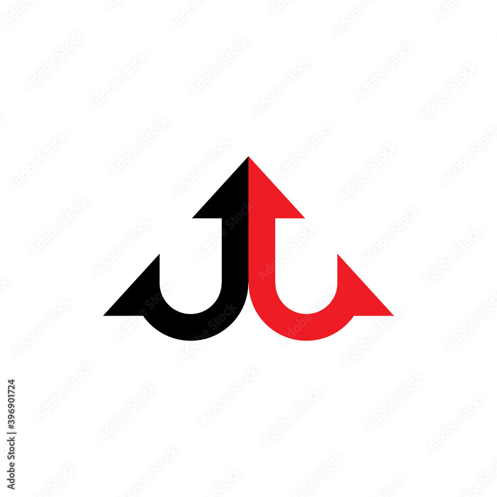 W letter, JL letter with up arrow logo design vector W letter, JL letter with up arrow logo design vector