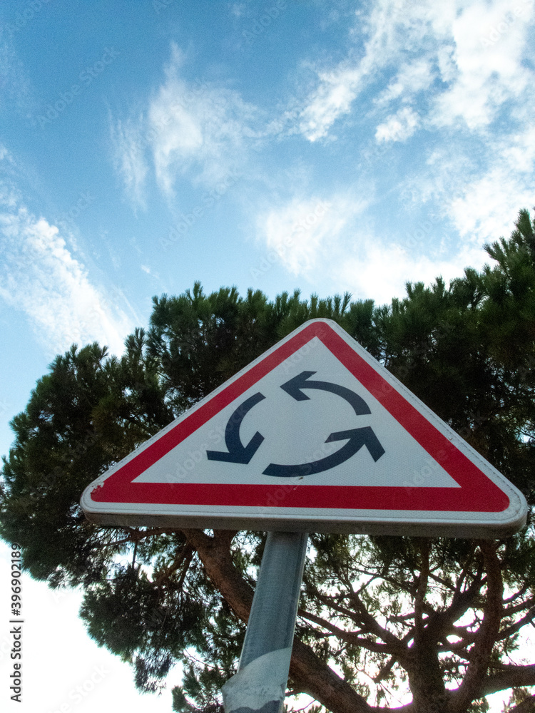 European roundabout road sign European roundabout road sign