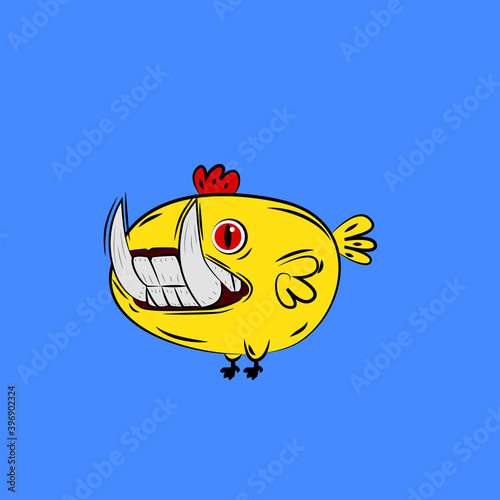 chicken laughing out loud, streetwear or t-shirt design