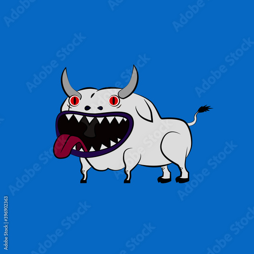 cow laughing out loud, streetwear or t-shirt design