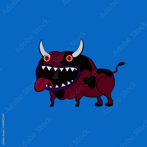 cow laughing out loud, streetwear or t-shirt design