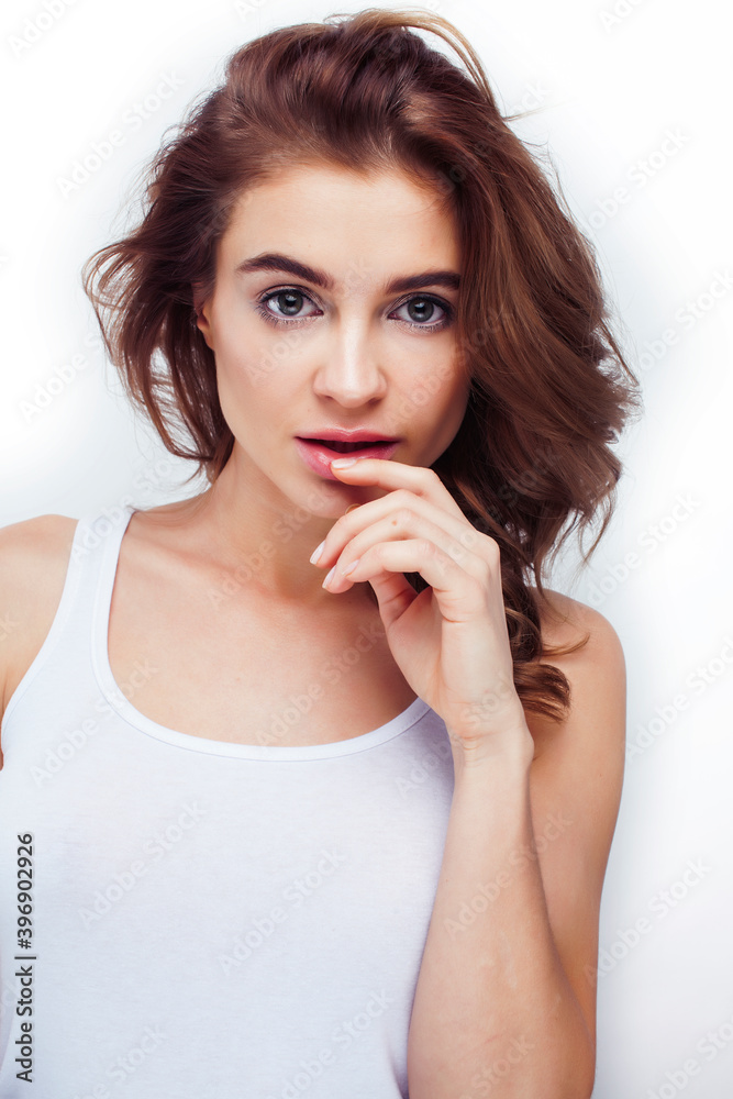beauty blond woman with long curly hair close up isolated, hairstyle waves smiling beauty blond woman with long curly hair close up isolated, hairstyle waves smiling