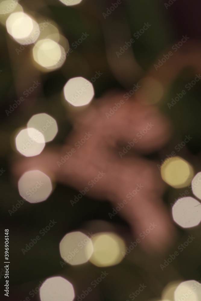 Fototapeta premium christmas lights, christmas tree decorations,christmas still life, Christmas, New Year, Christmas decor, festive atmosphere, New Year's photos, Christmas gifts, car with gifts