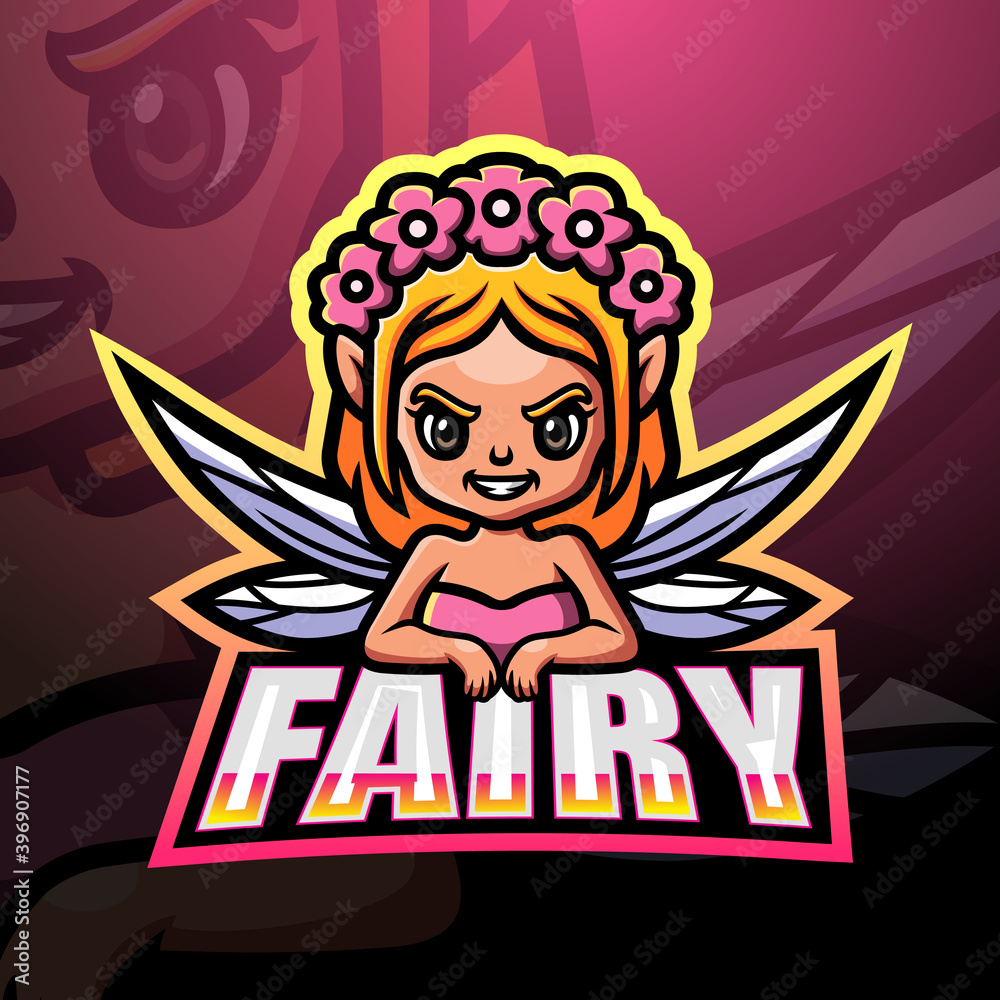 Little fairy mascot esport logo design