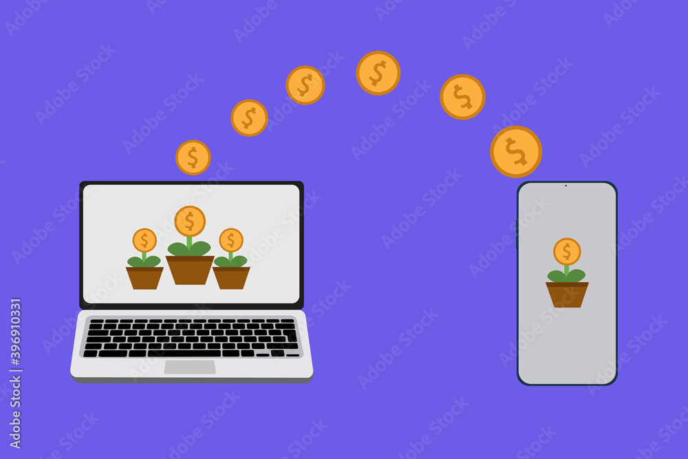 Flat design exchange money concept vector. Flat design exchange money concept vector.