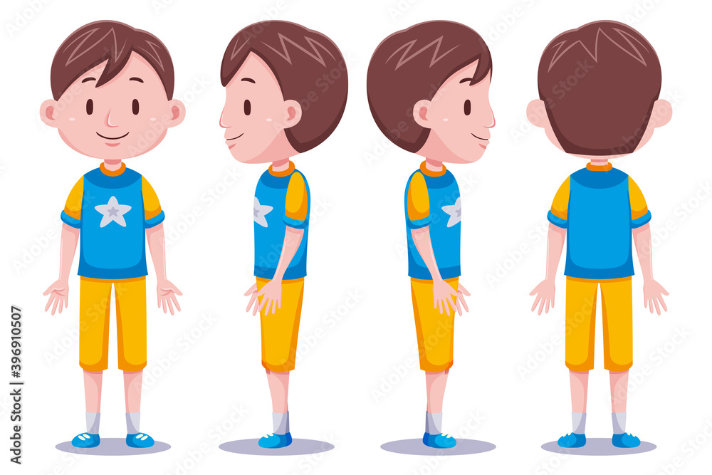 Cute boys character in different poses Cute boys character in different poses