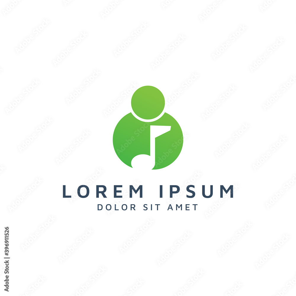 people and music negative space logo design people and music negative space logo design