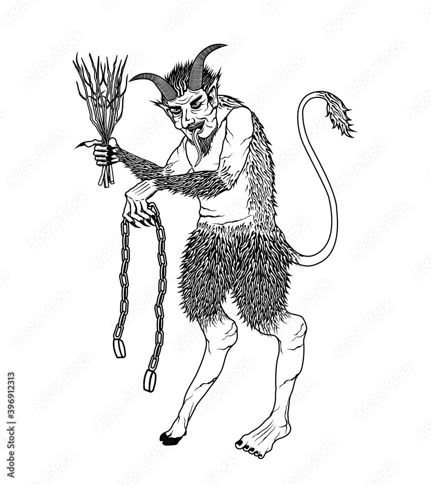 Fototapeta premium vector illustration of krampus