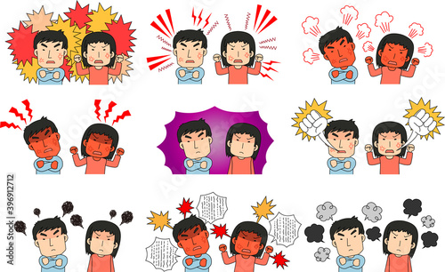 angry couple making a fierce complaint