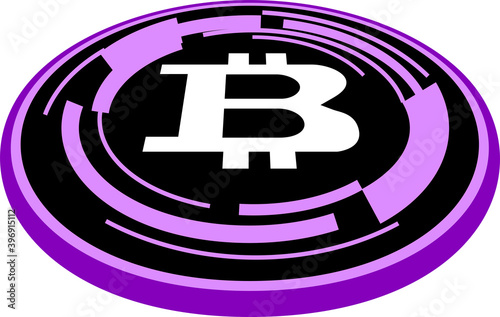 Bitcoin medals placed on a single plane