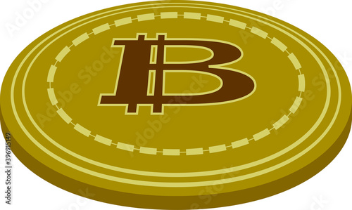Bitcoin medals placed on a single plane
