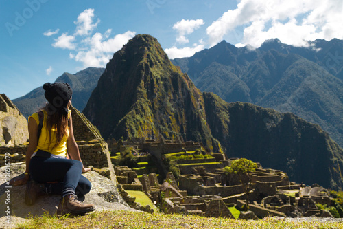 
impressive landscape machu picchu peru, beautiful views natural ancestral archaeological place local fauna hot waters town