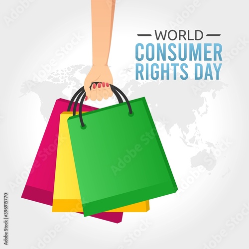 World Consumer Rights Day Vector Illustration. Suitable for greeting card poster and banner.