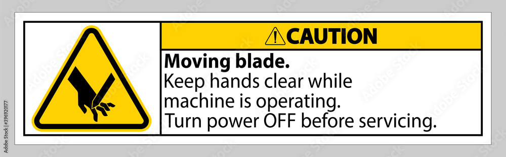 Caution Moving blade Symbol Sign Isolate on White Background Caution Moving blade Symbol Sign Isolate on White Background