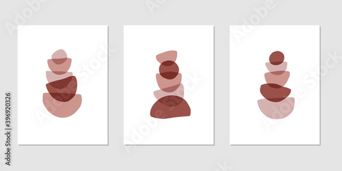 Canvas Print Zen stones flat vector illustration set