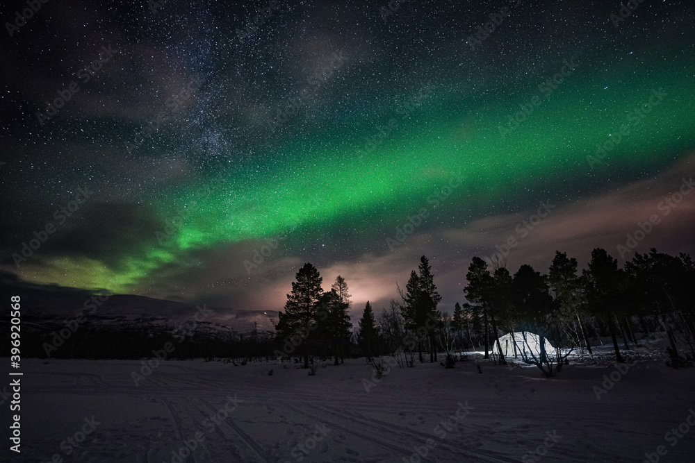 Northern Lights in Abisko National Park, Sweden.