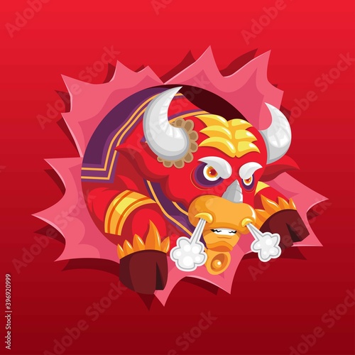 chinese new year 2021. year of the ox. 