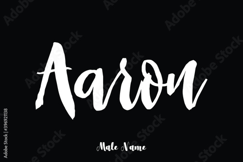 Aaron-Male Name Bold Typography Text on Black Background