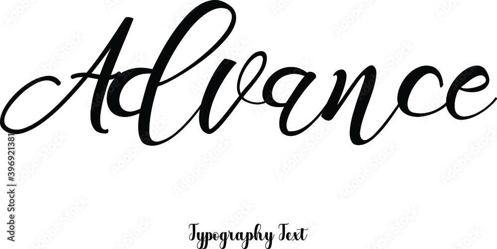 Advance Cursive Calligraphy Text on White Background