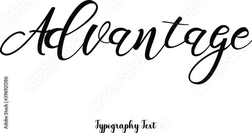 Advantage Calligraphy Text on White Background