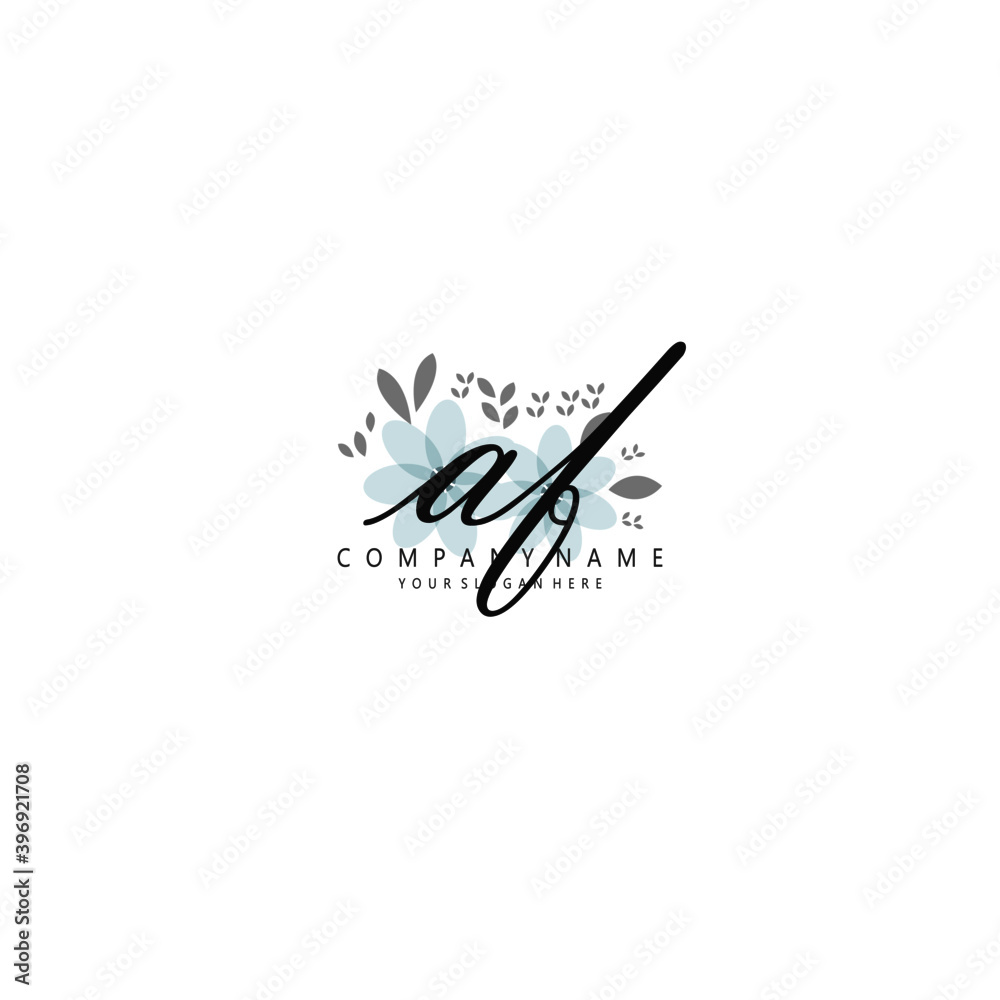AF Initial handwriting logo template vector AF Initial handwriting logo template vector